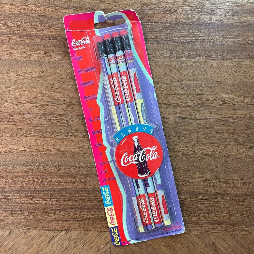 Vintage 1995 Coca Cola Coke Pencils New Set of 4